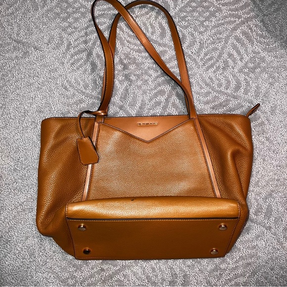 Michael Kors Chestnut Leather Shoulder Tote - Picture 11 of 13